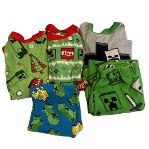Minecraft Kids Clothes Bundle Size Large 10/12 Pajamas 5 Pieces Lot Pants Shirt